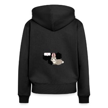 Hare - Women's Premium Organic Zip Hoodie - black - Back - Julia (174cm)