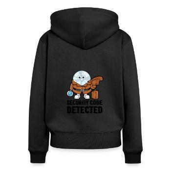 Netzwerk und Computersicherheit - Frauen Premium Bio Zip Hoodie - Schwarz - Hinten - Julia (174cm)