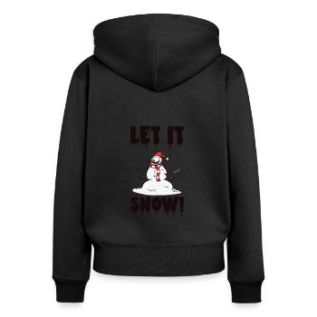 Halloween Scary Snowman Spooky Holiday Christmas - Women's Premium Organic Zip Hoodie - black - Back - Julia (174cm)