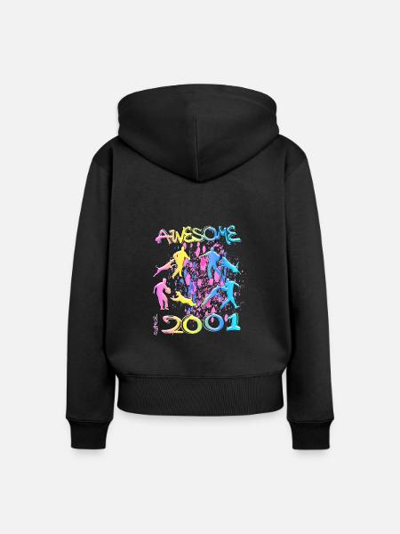 Awesome since 2001. Agility, Hundetraining - Frauen Premium Bio Zip Hoodie - Schwarz