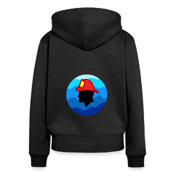 Fireman - Women's Premium Organic Zip Hoodie - black - Back - Julia (174cm)