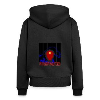 Fireman - Women's Premium Organic Zip Hoodie - black - Back - Julia (174cm)