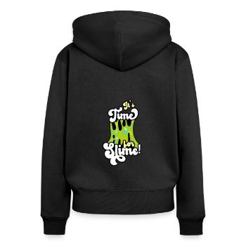 Schleim Pfütze Cool Cute Adorable für Slime Maker - Frauen Premium Bio Zip Hoodie - Schwarz - Hinten - Julia (174cm)