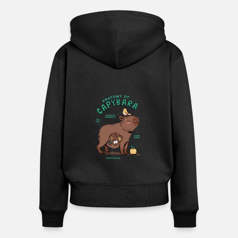 Anatomie Eines Capybara Süßes Capybara - Frauen Premium Bio Zip Hoodie - Schwarz