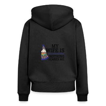 Nothing Scares Me New Hampshirite Wife New - Women's Premium Organic Zip Hoodie - black - Back - Julia (174cm)