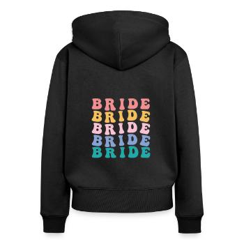Hippie Bride Tshirt Bachelorette party - Frauen Premium Bio Zip Hoodie - Schwarz - Hinten - Julia (174cm)