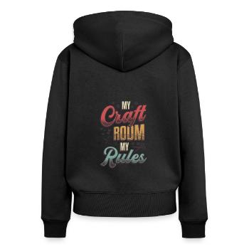 Ma chambre d’artisanat Mes règles Maman rusée - Sweat à capuche zippé Premium bio Femme - noir - Dos - Julia (174cm)
