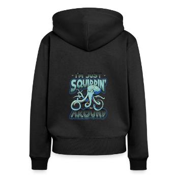 I'm just an octopus - Women's Premium Organic Zip Hoodie - black - Back - Julia (174cm)