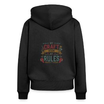 Ma chambre d’artisanat Mes règles Maman rusée - Sweat à capuche zippé Premium bio Femme - noir - Dos - Julia (174cm)