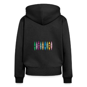 Kayak Coloré Paddle Sport Pattern Art - Sweat à capuche zippé Premium bio Femme - noir - Dos - Julia (174cm)