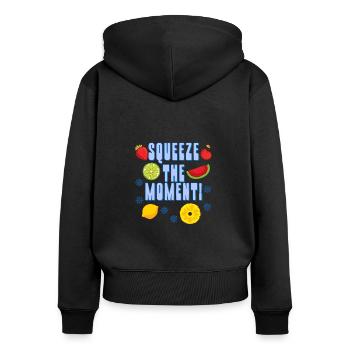 Fruchtig Weihnachten Urlaub Gesund Winter Saison - Frauen Premium Bio Zip Hoodie - Schwarz - Hinten - Julia (174cm)