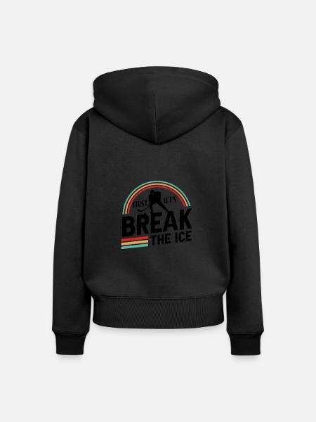Ijshockey Sportspeler Liefhebbers Woordspel - Vrouwen Premium Bio ziphoodie - zwart