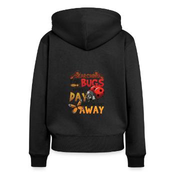 Recherche d’insectes - Sweat à capuche zippé Premium bio Femme - noir - Dos - Julia (174cm)