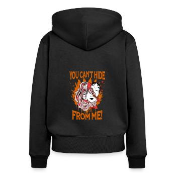 Girl Warp Horror Two Face Creepy Art Ästhetik - Frauen Premium Bio Zip Hoodie - Schwarz - Hinten - Julia (174cm)