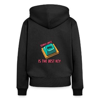 Software-Ingenieur Computer Schlüssel - Frauen Premium Bio Zip Hoodie - Schwarz - Hinten - Julia (174cm)