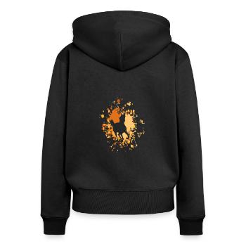 Cheval Belle Éclaboussure De Couleur - Sweat à capuche zippé Premium bio Femme - noir - Dos - Julia (174cm)