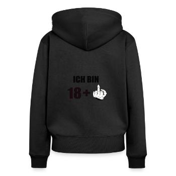 19 Geburtstag - Frauen Premium Bio Zip Hoodie - Schwarz - Hinten - Julia (174cm)
