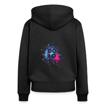 Dojo Martial Arts Color Splash - Frauen Premium Bio Zip Hoodie - Schwarz - Hinten - Julia (174cm)