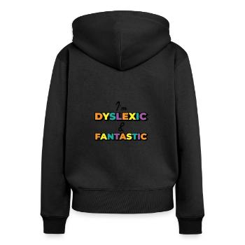 Dyslexia Awareness Colorful Learning Disability - Women's Premium Organic Zip Hoodie - black - Back - Julia (174cm)