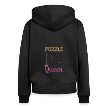 Crossword Puzzle Queen Crossword Puzzle Puzzle - Women's Premium Organic Zip Hoodie - black - Back - Julia (174cm)