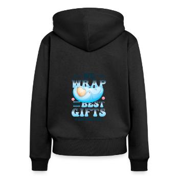 We wrap the best gifts - Women's Premium Organic Zip Hoodie - black - Back - Julia (174cm)