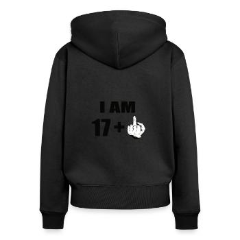 18 Geburtstag - Frauen Premium Bio Zip Hoodie - Schwarz - Hinten - Julia (174cm)