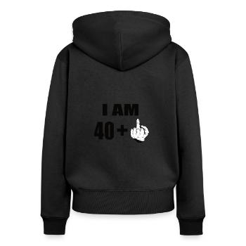 41 Geburtstag - Frauen Premium Bio Zip Hoodie - Schwarz - Hinten - Julia (174cm)