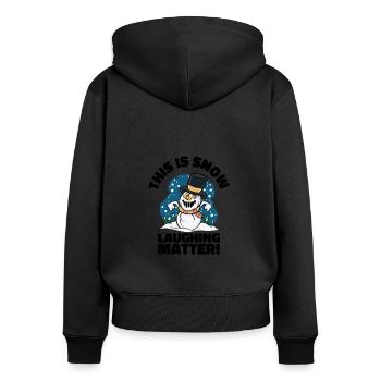 Halloween Scary Snowman Christmas Spooky Holiday - Women's Premium Organic Zip Hoodie - black - Back - Julia (174cm)