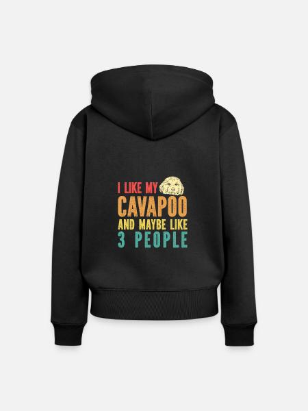 Cavapoo Cavoodle Capoodle Hund - Frauen Premium Bio Zip Hoodie - Schwarz