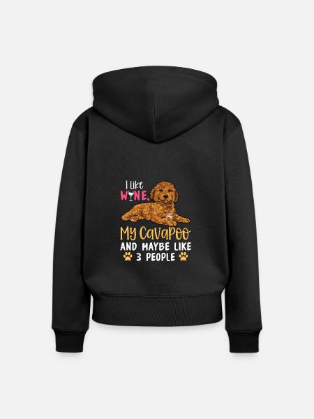 Cavapoo Cavoodle Capoodle Hund - Frauen Premium Bio Zip Hoodie - Schwarz