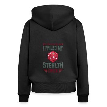 Wenn Sie Mich Sehen Können, Habe Ich Meinen Check - Frauen Premium Bio Zip Hoodie - Schwarz - Hinten - Julia (174cm)