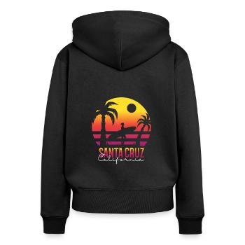 Santa Cruz California Summer Sun Palms Strand - Frauen Premium Bio Zip Hoodie - Schwarz - Hinten - Julia (174cm)