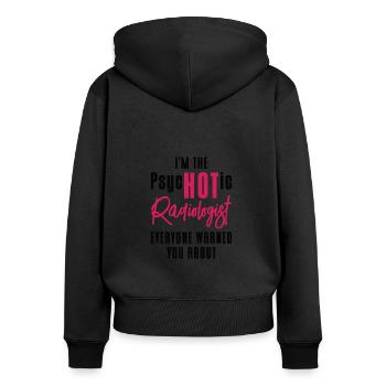 Radiologie Rad Tech Technologue Radiologue - Sweat à capuche zippé Premium bio Femme - noir - Dos - Julia (174cm)