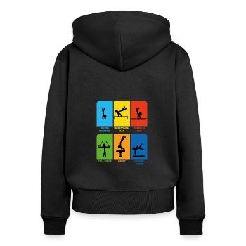 Gymnastik Männerturnen Veranstaltungen Turner - Frauen Premium Bio Zip Hoodie - Schwarz - Hinten - Julia (174cm)