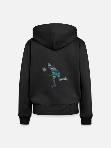 Badminton Federball Spieler - Frauen Premium Bio Zip Hoodie - Schwarz