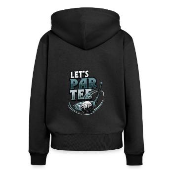 Lets Par Tee Golfer Funny Golf Club - Frauen Premium Bio Zip Hoodie - Schwarz - Hinten - Julia (174cm)