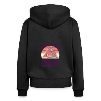 Kohlenhydrate Fast Food Leben Foodie Essen - Frauen Premium Bio Zip Hoodie - Schwarz - Hinten - Julia (174cm)