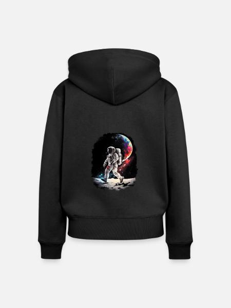 Astronaut Cosmonaut Sci-Fi character - Frauen Premium Bio Zip Hoodie - Schwarz