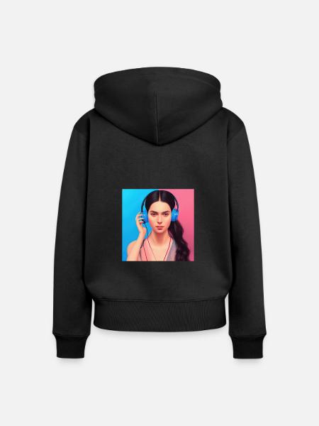 Musiclover, musician Character Design - Frauen Premium Bio Zip Hoodie - Schwarz