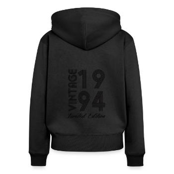 Vintage 1994 Vintage Geburtstag Retro Vintage - Frauen Premium Bio Zip Hoodie - Schwarz - Hinten - Julia (174cm)