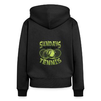 Sonntage Sind Für Tennisspieler - Frauen Premium Bio Zip Hoodie - Schwarz - Hinten - Julia (174cm)