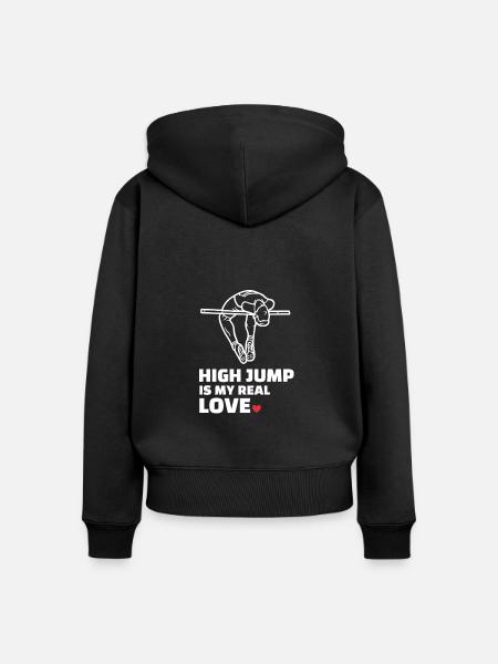Ich Liebe Hochsprung - Frauen Premium Bio Zip Hoodie - Schwarz