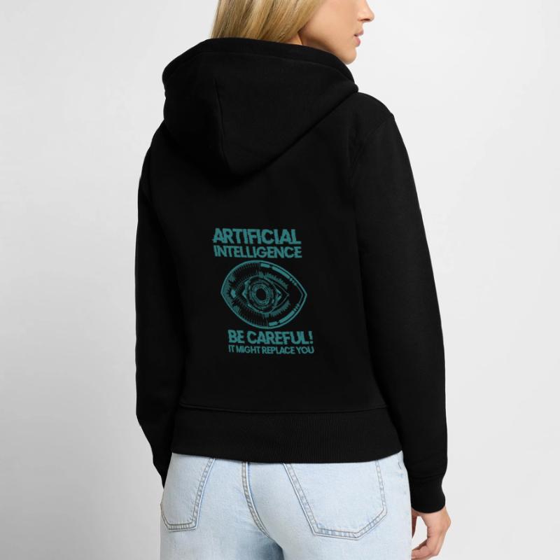 AI Machine Learning Computer Geek Technology Robot Women's Premium Organic Zip Hoodie