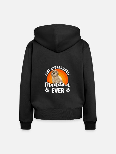 Labradoodle Hund - Frauen Premium Bio Zip Hoodie - Schwarz