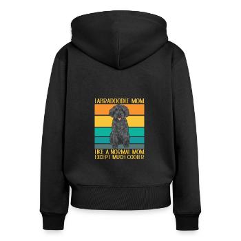 Labradoodle Hund - Frauen Premium Bio Zip Hoodie - Schwarz - Hinten - Julia (174cm)