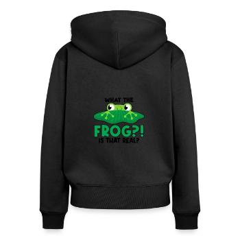 Rotäugiger Laubfrosch Niedliches - Frauen Premium Bio Zip Hoodie - Schwarz - Hinten - Julia (174cm)