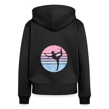 Gymnastique | Gymnastique Gymnastique Filles Femmes - Sweat à capuche zippé Premium bio Femme - noir - Dos - Julia (174cm)