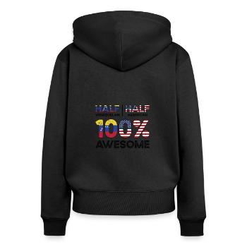 Geborener Venezolaner Venezuela Amerikaner USA - Frauen Premium Bio Zip Hoodie - Schwarz - Hinten - Julia (174cm)