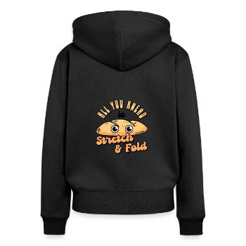 Brotbacken Nette Knete Bäckerei Konditorei - Frauen Premium Bio Zip Hoodie - Schwarz - Hinten - Julia (174cm)