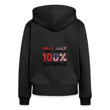 Half Chinese China American USA Citizenship - Women's Premium Organic Zip Hoodie - black - Back - Julia (174cm)